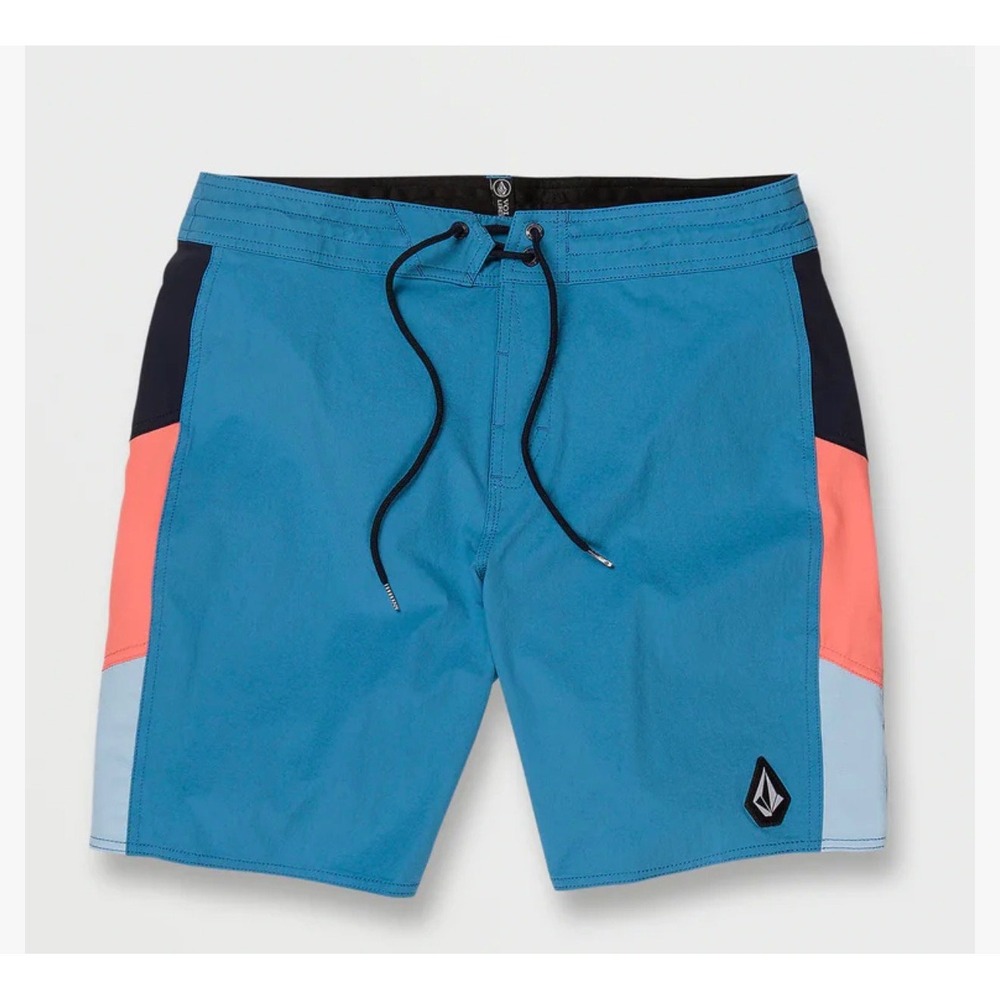 NWT Volcom Mens Stone Dreams‎ Liberator 19 Board Shorts Blue Colorblock Size 32